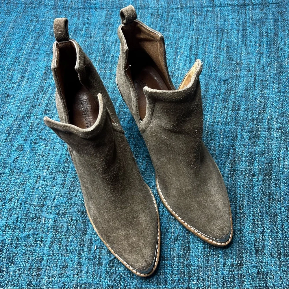 Jeffrey Campbell Cromwell Taupe Suede Western Ankle Boots Women's Size 7 Booties